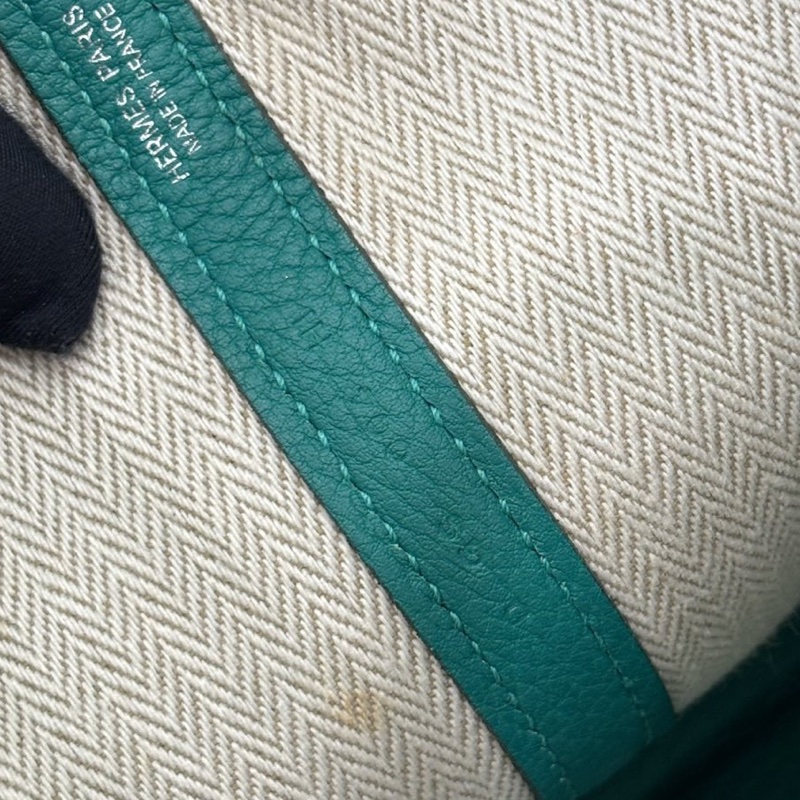 【狀況良好】愛馬仕Hermes U1維羅納綠全皮Garden30花園包 D刻-13