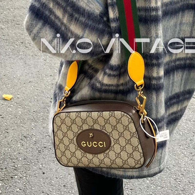 熱門日常款❤️🔥Gucci古馳Neo vintage老花虎頭相機包單肩斜挎包🐅-1