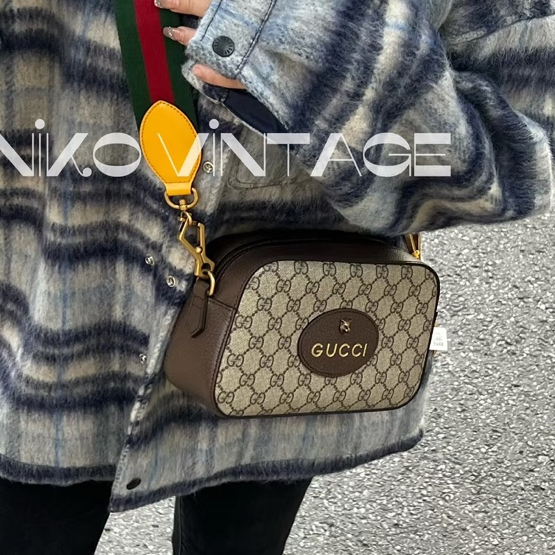 熱門日常款❤️🔥Gucci古馳Neo vintage老花虎頭相機包單肩斜挎包🐅-2