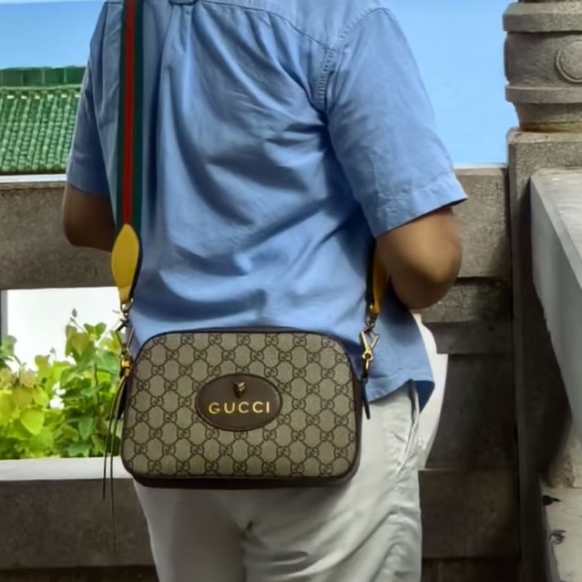 熱門日常款❤️🔥Gucci古馳Neo vintage老花虎頭相機包單肩斜挎包🐅-4