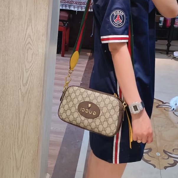 熱門日常款❤️🔥Gucci古馳Neo vintage老花虎頭相機包單肩斜挎包🐅-6