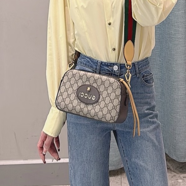 熱門日常款❤️🔥Gucci古馳Neo vintage老花虎頭相機包單肩斜挎包🐅-7