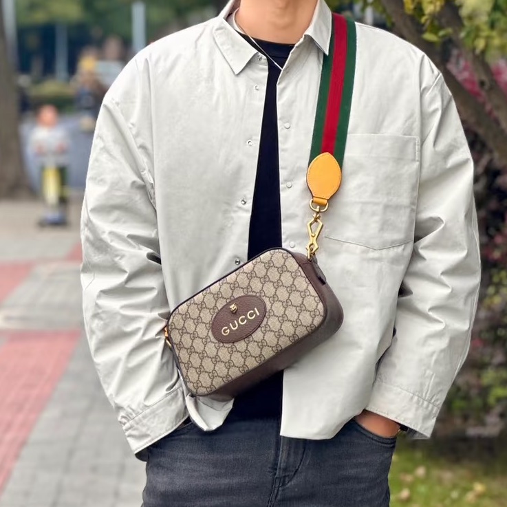 熱門日常款❤️🔥Gucci古馳Neo vintage老花虎頭相機包單肩斜挎包🐅-8