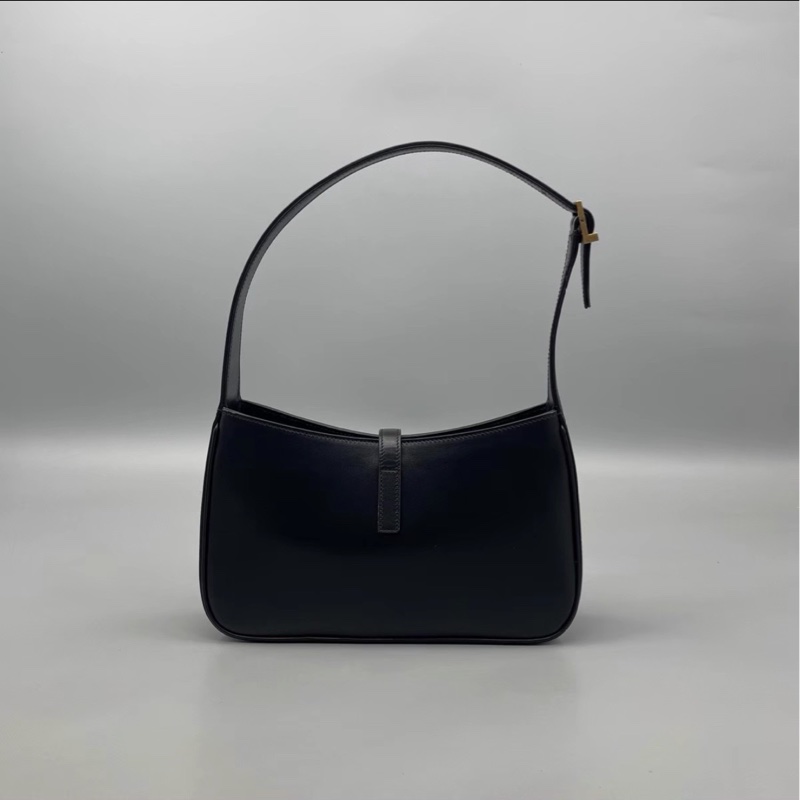 日常百搭款✨99新🆕Ysl聖羅蘭黑金hobo手提單肩腋下包-10
