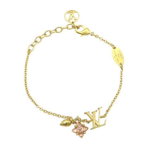 金色鍍金 Loulougram 粉水鑽 手鍊【LOUIS VUITTON 路易威登】 M00801