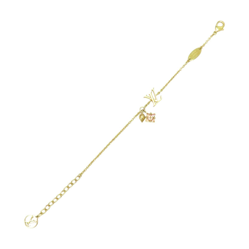 金色鍍金 Loulougram 粉水鑽 手鍊【LOUIS VUITTON 路易威登】 M00801-2