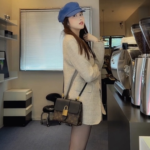 【97新 ✨ 全網最低價！】LV locky BB 老花鎖頭黑色斜挎手提包 少女心滿滿（下單前先詢問庫存❗️）