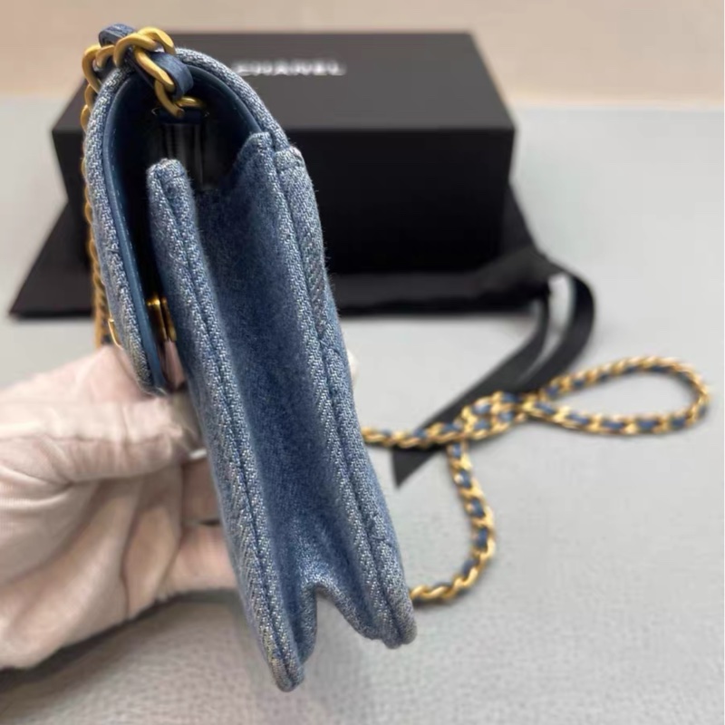 【97新 ✨ 全網最低價！】Chanel 丹寧牛仔鏈條斜挎包（下單前先詢問庫存❗️）-7