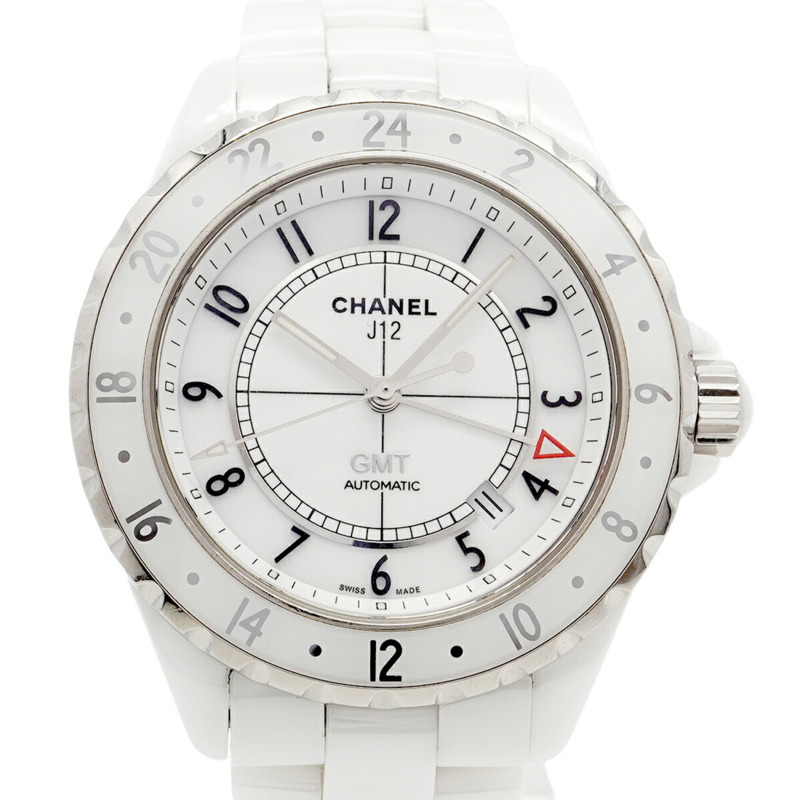 香奈兒 J12 GMT H2126 白色錶盤男士腕錶-0