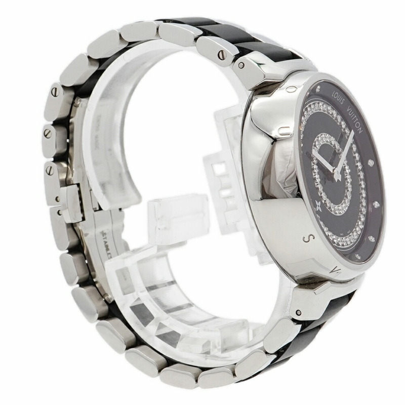 路易威登 Tambour Diamant GM Q111C 黑色錶盤男士腕錶-2