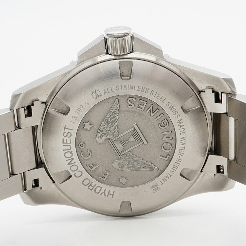 浪琴錶 HydroConquest L3.782.4 綠色錶盤男士腕錶-5