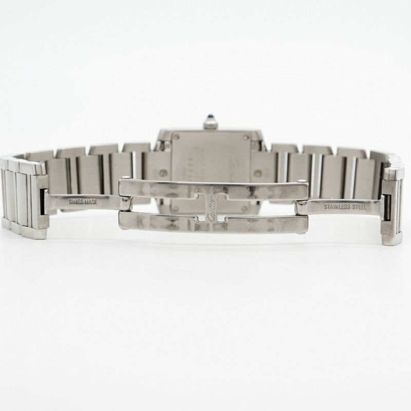 卡地亞 Tank Française SM W51008Q3 象牙色錶盤女士腕錶-3