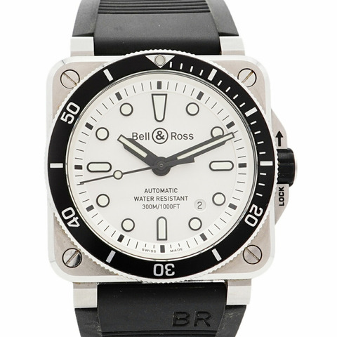 Bell & Ross BR03 Diver 白色 BR0392-D-WH-ST SRB 銀色錶盤男士腕錶