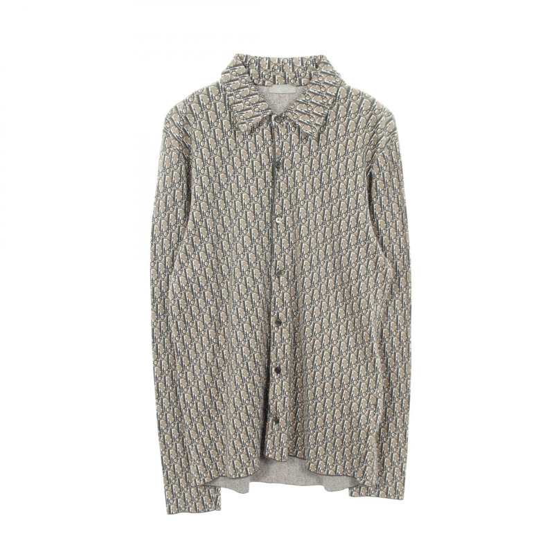 Christian Dior Oblique 棉質提花大衣,棕色,S 碼,二手男士-0