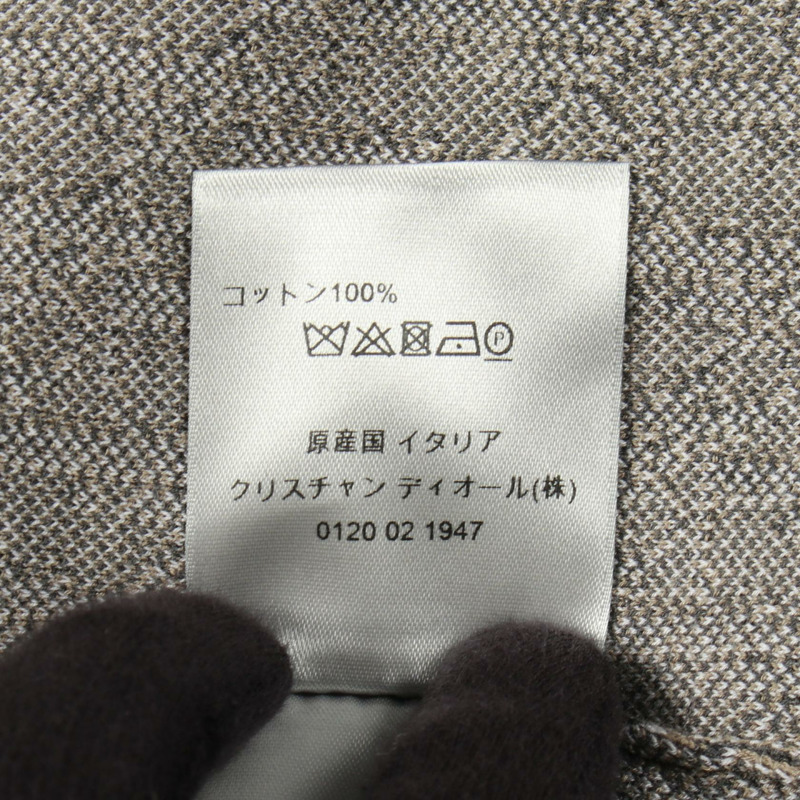 Christian Dior Oblique 棉質提花大衣,棕色,S 碼,二手男士-3
