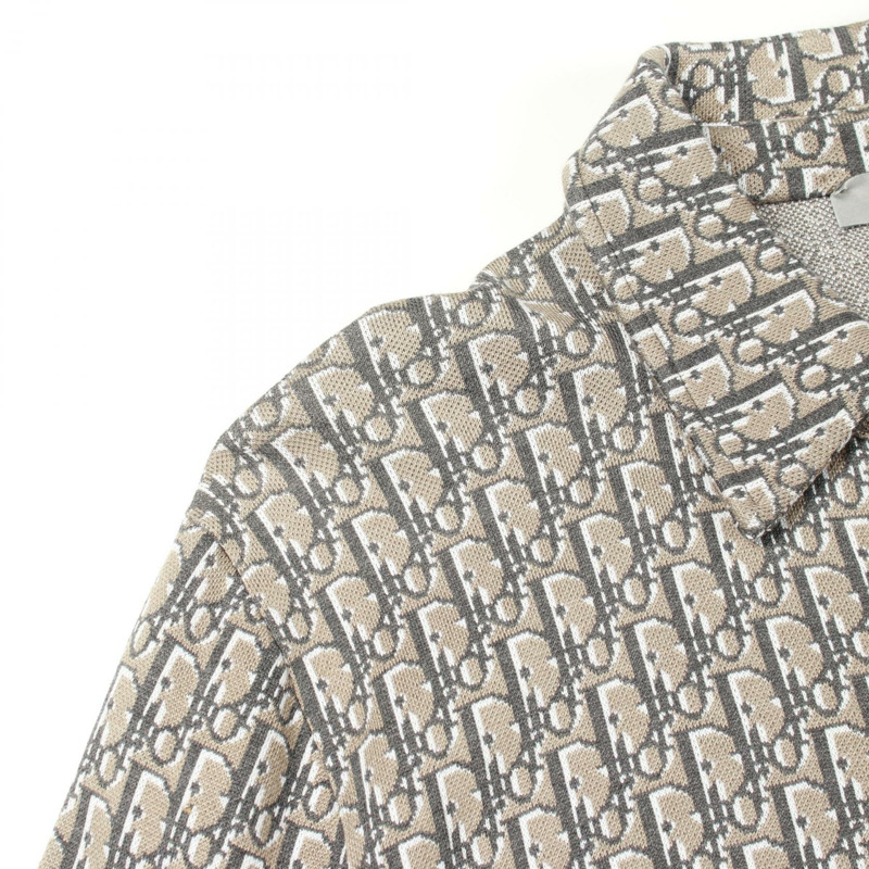 Christian Dior Oblique 棉質提花大衣,棕色,S 碼,二手男士-5