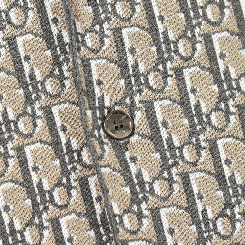 Christian Dior Oblique 棉質提花大衣,棕色,S 碼,二手男士-6