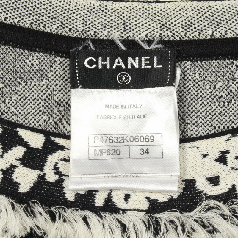 香奈兒 COCO 標誌紐帶短袖襯衫 #34 P47632K06069 棉黏膠纖維-2