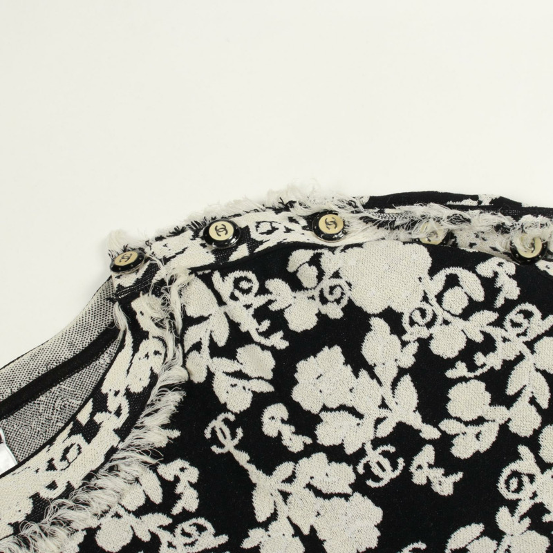 香奈兒 COCO 標誌紐帶短袖襯衫 #34 P47632K06069 棉黏膠纖維-7