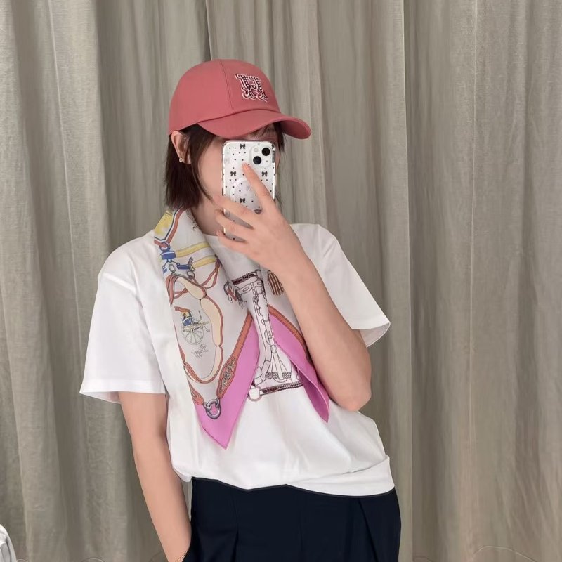 HERMES H Electrique休閒棒球帽 - 玫瑰茶粉-1