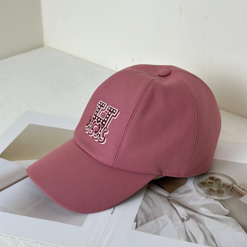 HERMES H Electrique休閒棒球帽 - 玫瑰茶粉-3