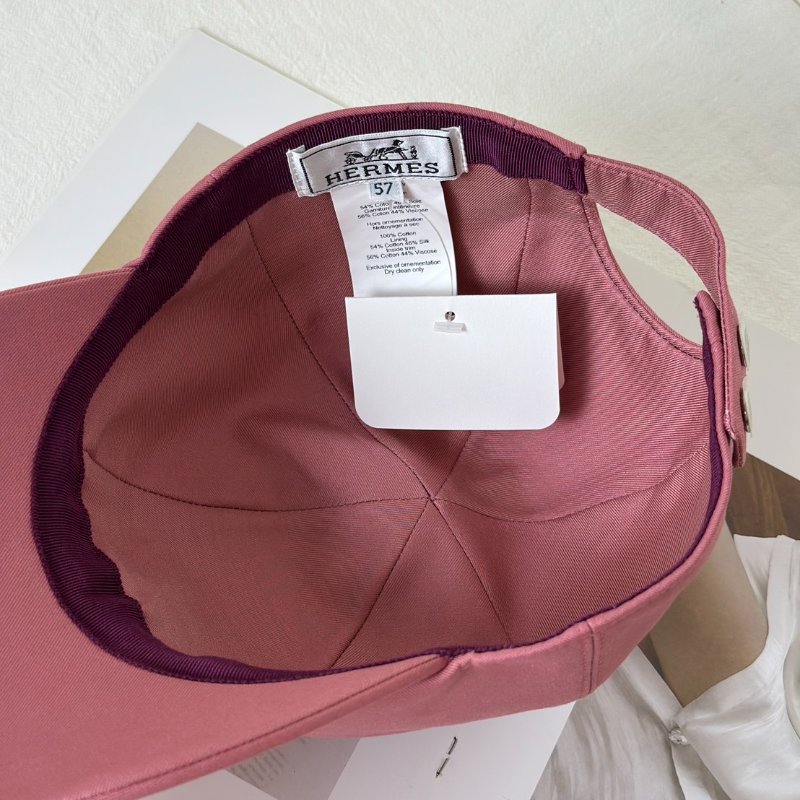 HERMES H Electrique休閒棒球帽 - 玫瑰茶粉-5