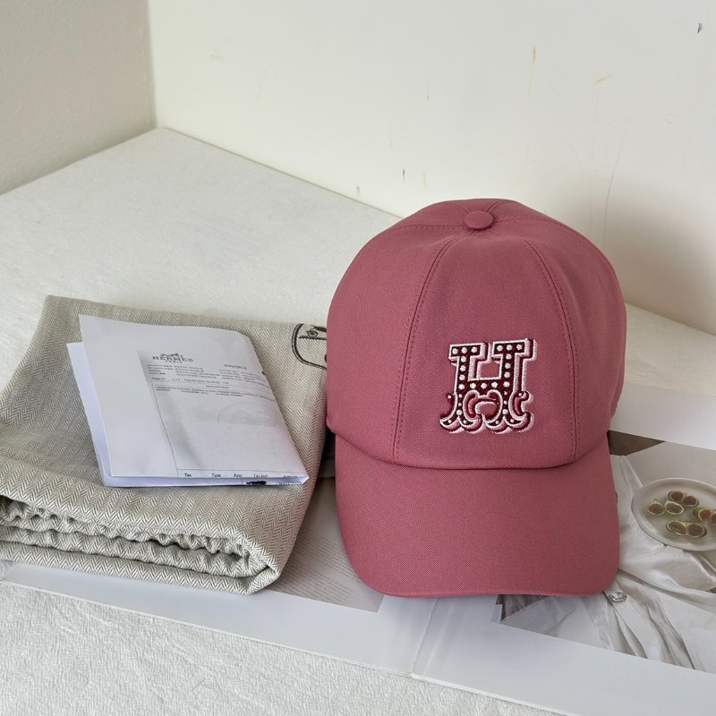 HERMES H Electrique休閒棒球帽 - 玫瑰茶粉-8