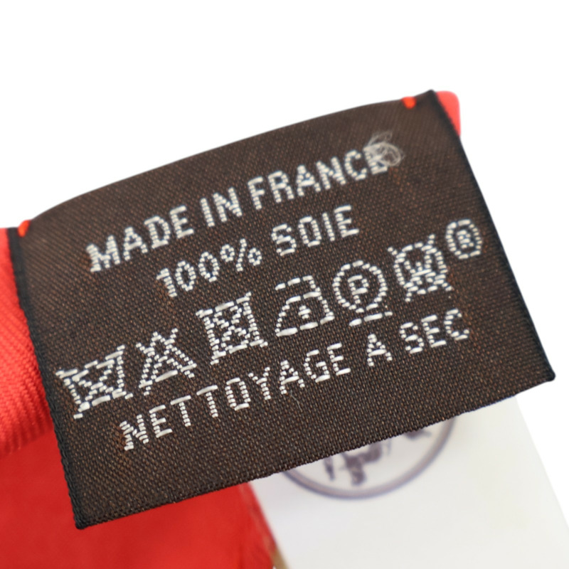 硃砂紅 Figure Artistique 絲綢 絲巾 90【HERMES 愛馬仕】 004009S 01-8