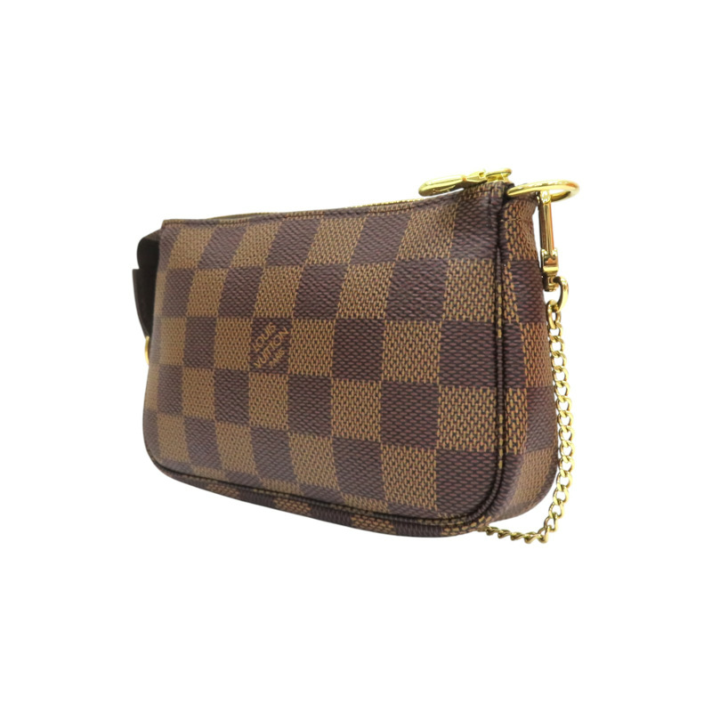 棕色 棋盤格帆布 Mini Pochette Accessoires 手提包【LOUIS VUITTON LV 路易威登】 N58009-2