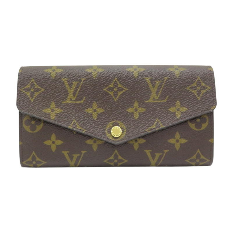 棕色 原花帆布 Sarah 扣式 長夾【LOUIS VUITTON LV 路易威登】 M60531-0