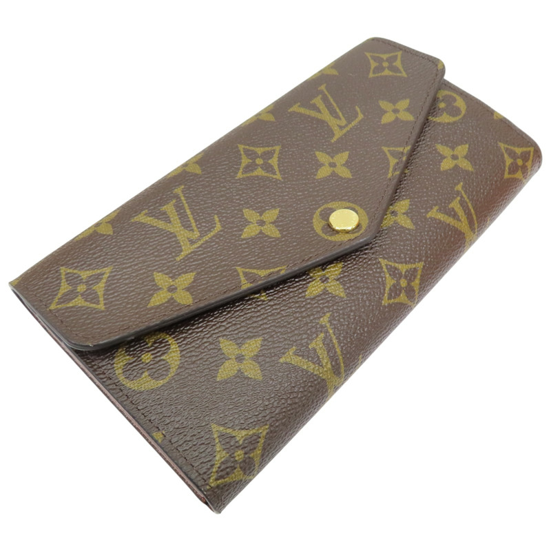 棕色 原花帆布 Sarah 扣式 長夾【LOUIS VUITTON LV 路易威登】 M60531-2