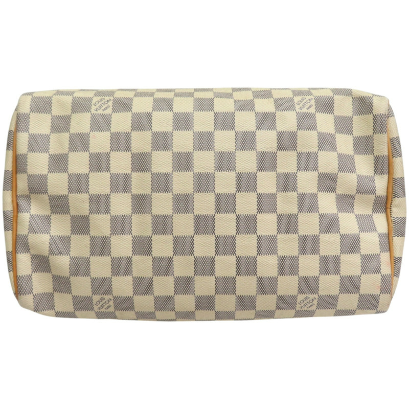 白色 棋盤格帆布 Speedy 30 波士頓包 手提包【LOUIS VUITTON LV 路易威登】 N41370-3