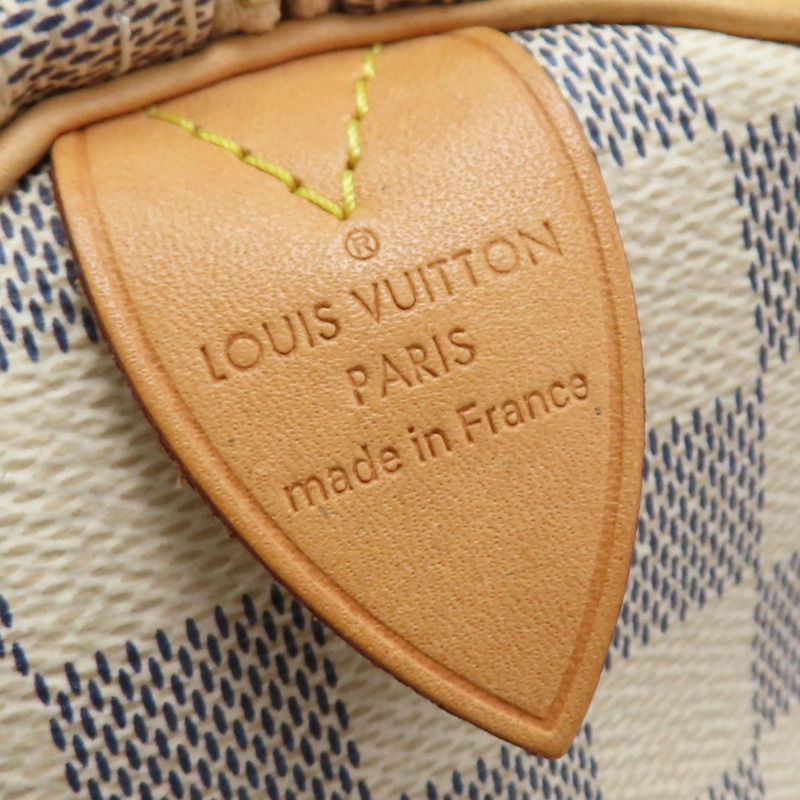 白色 棋盤格帆布 Speedy 30 波士頓包 手提包【LOUIS VUITTON LV 路易威登】 N41370-6