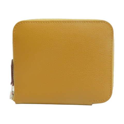 餅幹色 Evercolor牛皮 Silk'In Compact 短夾 B刻 銀釦【HERMES 愛馬仕】 H085209CKAA