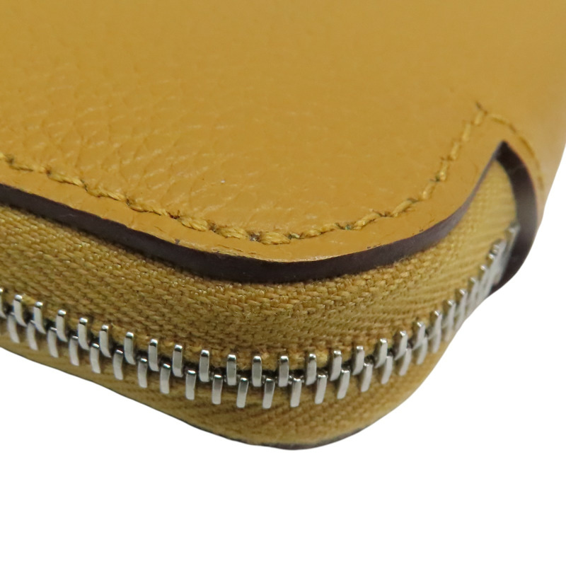 餅幹色 Evercolor牛皮 Silk'In Compact 短夾 B刻 銀釦【HERMES 愛馬仕】 H085209CKAA-10