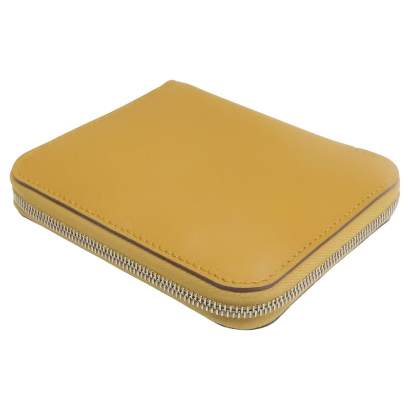 餅幹色 Evercolor牛皮 Silk'In Compact 短夾 B刻 銀釦【HERMES 愛馬仕】 H085209CKAA-3