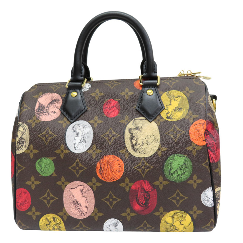 棕色 原花帆布 Fornasetti 聯名款 Speedy Bandouliere 25【LOUIS VUITTON LV 路易威登】 M45910-1