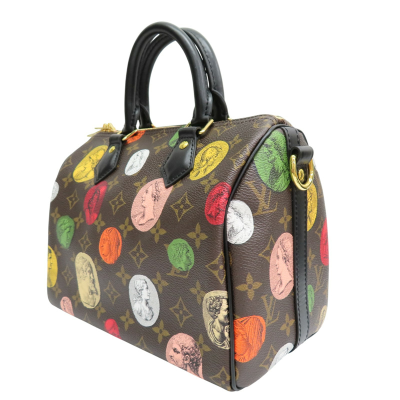棕色 原花帆布 Fornasetti 聯名款 Speedy Bandouliere 25【LOUIS VUITTON LV 路易威登】 M45910-2