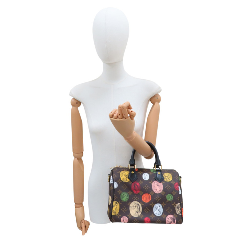 棕色 原花帆布 Fornasetti 聯名款 Speedy Bandouliere 25【LOUIS VUITTON LV 路易威登】 M45910-7
