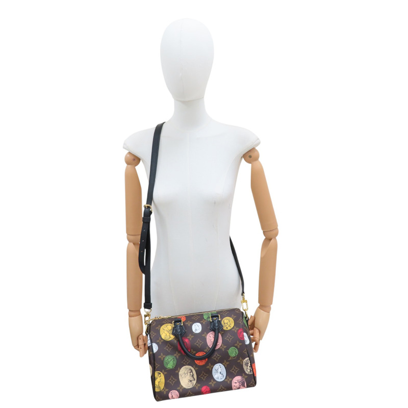 棕色 原花帆布 Fornasetti 聯名款 Speedy Bandouliere 25【LOUIS VUITTON LV 路易威登】 M45910-8
