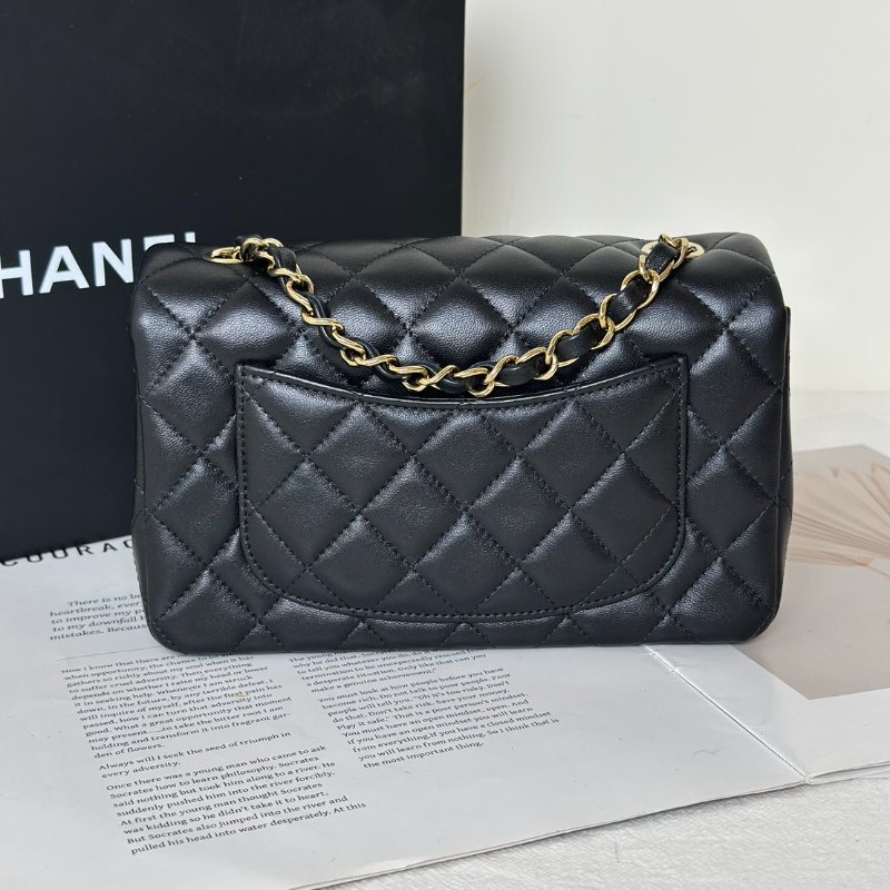 CHANEL 經典口蓋包Mini CF20 - 黑金-4