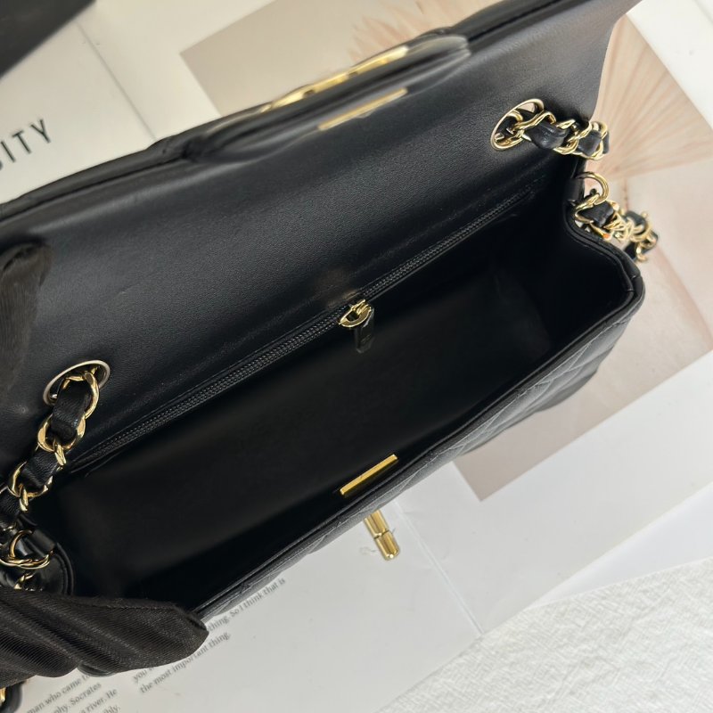 CHANEL 經典口蓋包Mini CF20 - 黑金-6