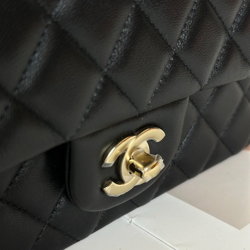 CHANEL 經典口蓋包Mini CF20 - 黑金-7