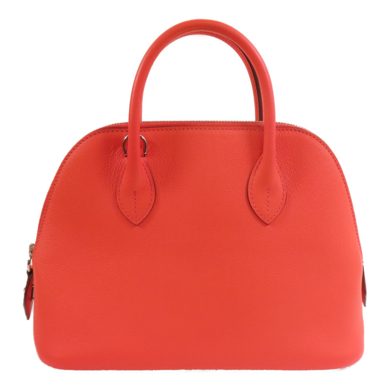 HERMES Evercolor皮革Bolide 1923 25銀扣手挽肩背兩用袋Rose Texas-1