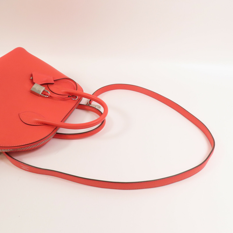 HERMES Evercolor皮革Bolide 1923 25銀扣手挽肩背兩用袋Rose Texas-4