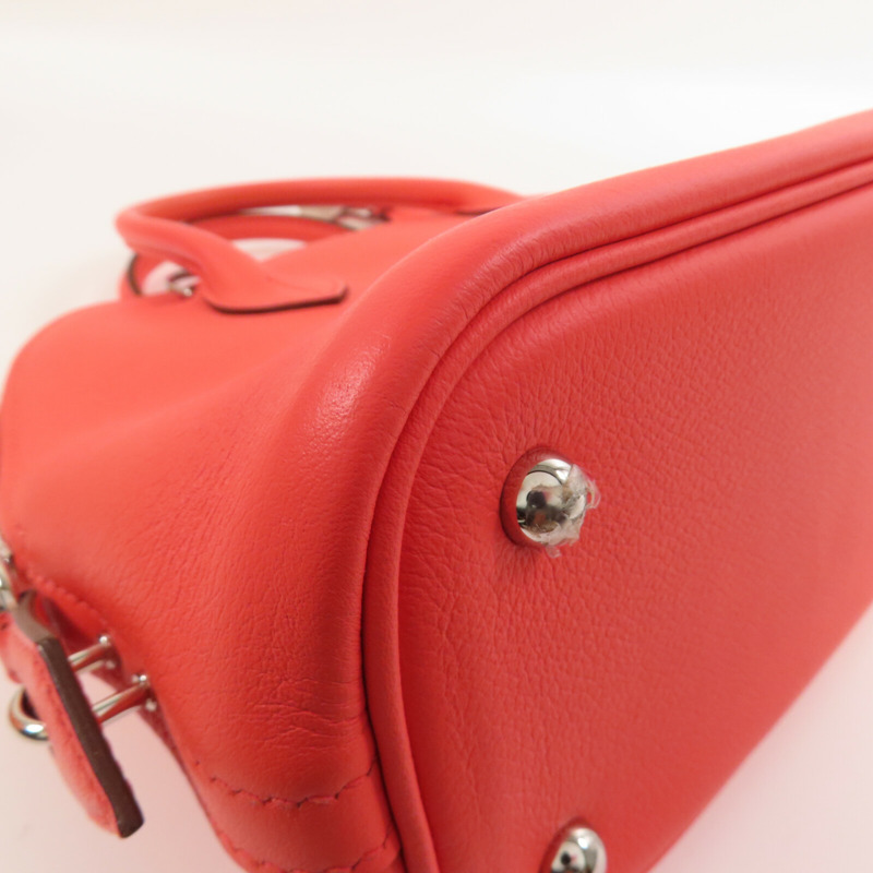 HERMES Evercolor皮革Bolide 1923 25銀扣手挽肩背兩用袋Rose Texas-7