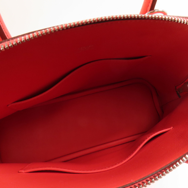 HERMES Evercolor皮革Bolide 1923 25銀扣手挽肩背兩用袋Rose Texas-9