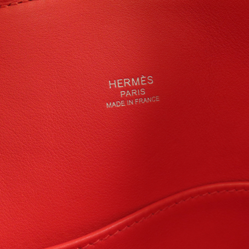 HERMES Evercolor皮革Bolide 1923 25銀扣手挽肩背兩用袋Rose Texas-10