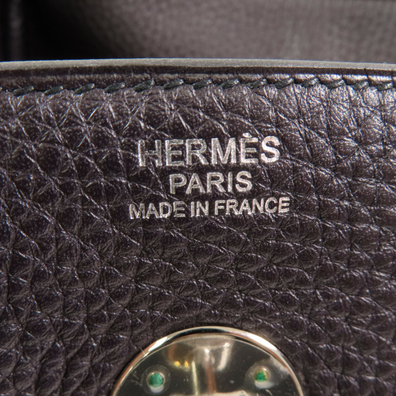 HERMES Clemence皮革Lindy 30銀扣肩背袋Raisin-12