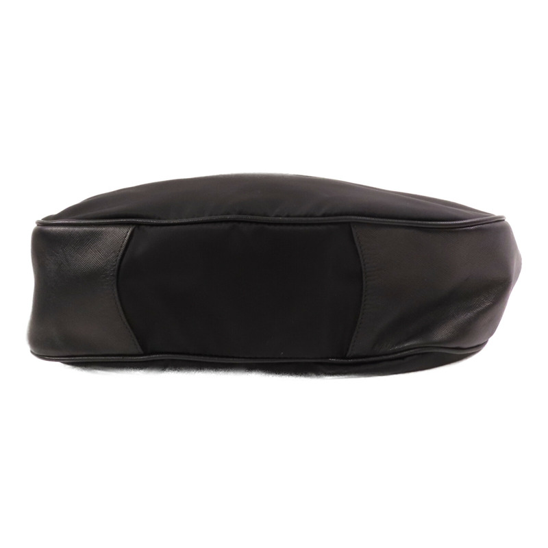 PRADA 尼龍/Saffiano皮革Hobo Bag金扣肩背袋-3